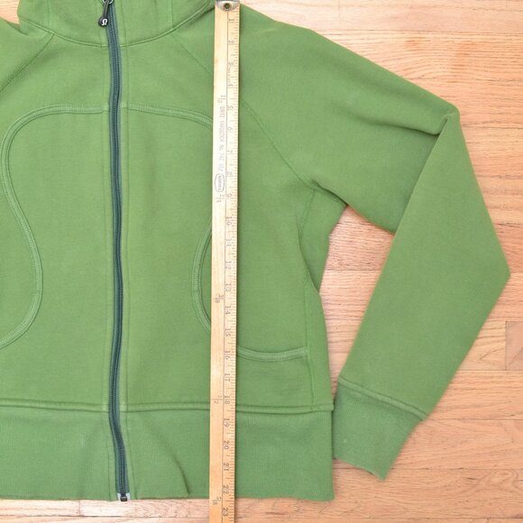 Lululemon Sz 10 Hooded Green Sweatshirt Hoodie Full Zip Cotton Blend - Picture 7 of 9